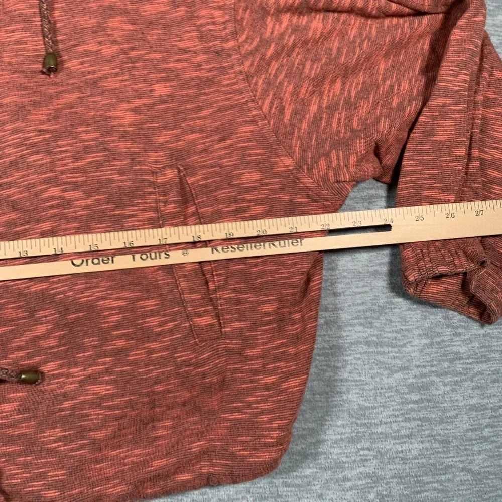 Free People Hoodie Womens XS Rust Red‎ Heathered Zip Up Drawstring Hem Pockets